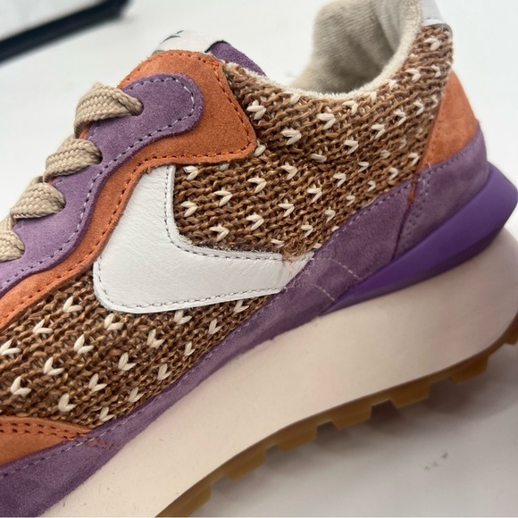 Voile Blanche Owark Low Top Woven Raffia Colorful Suede Lace Up Sneakers 39 - Picture 6 of 12